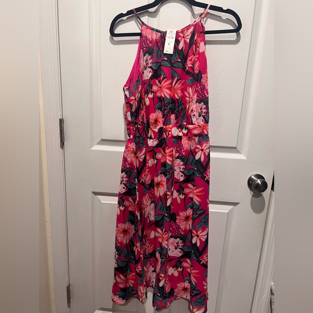 NWT Floral Ann Taylor halter neck dress